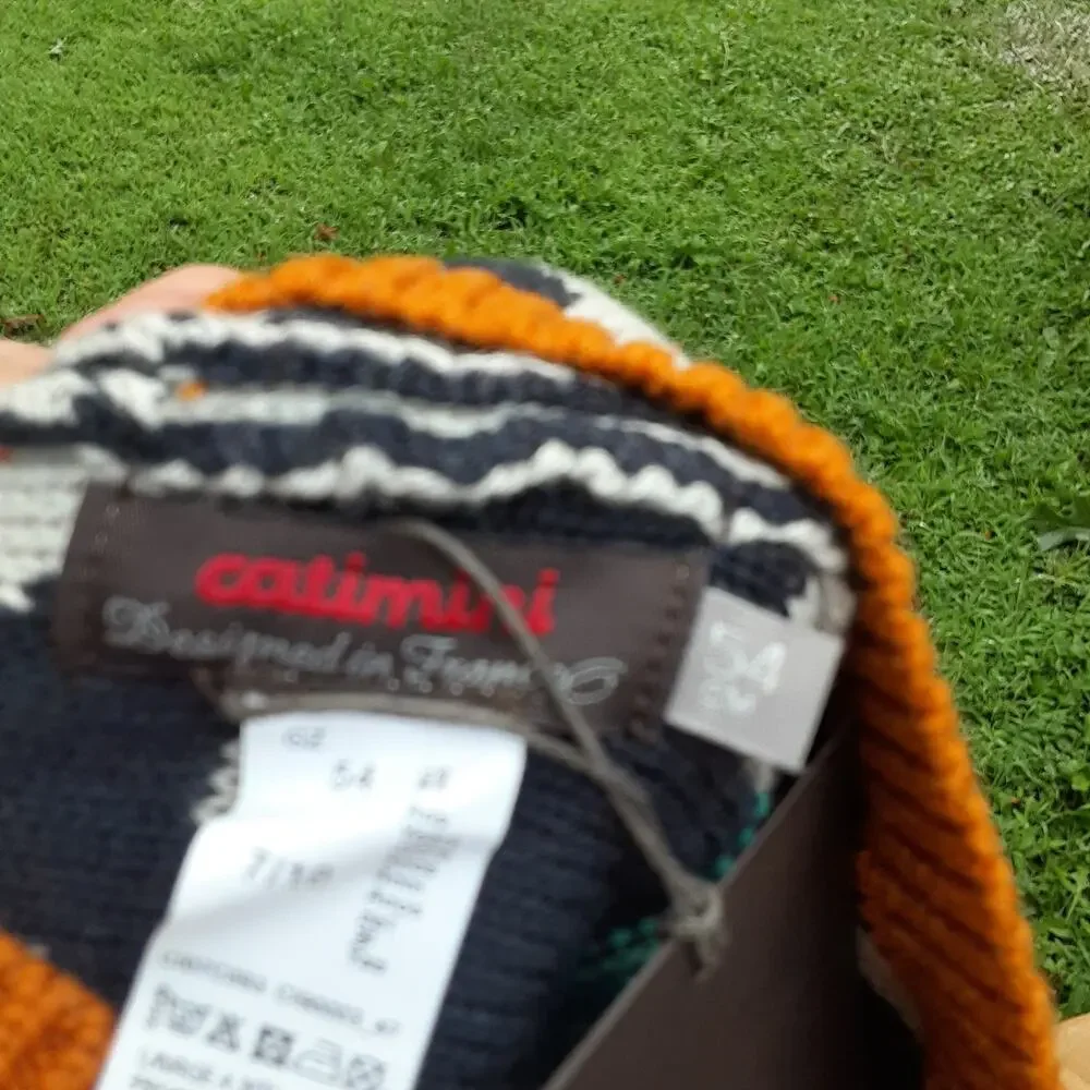 Catimini NWT sz 7/10 Pom Pom Toboggan Hat Stripes/Polka dots